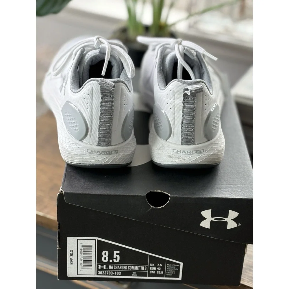 Under Armour Charged Commit TR 3 White Mod Grey 8.5
